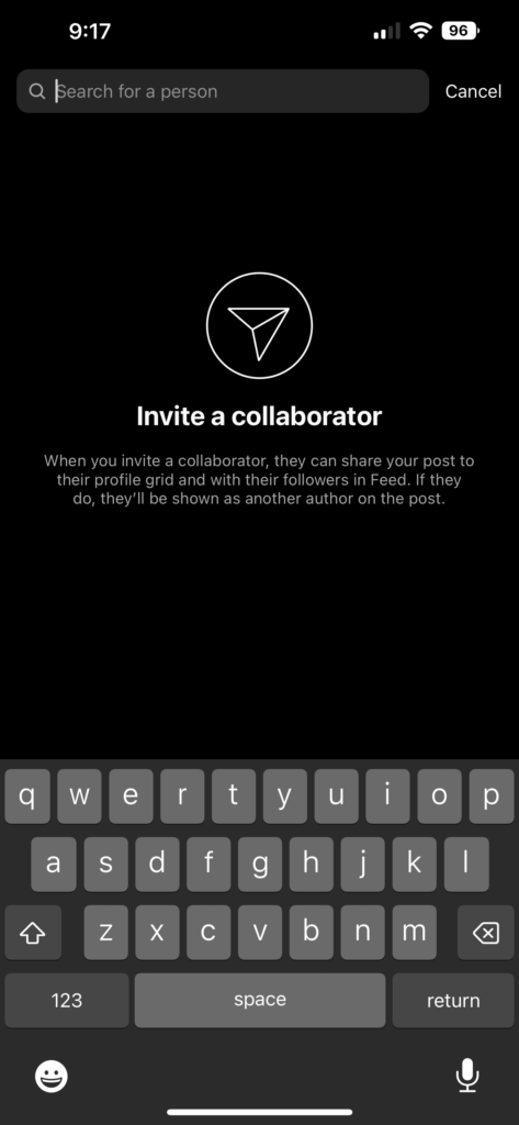 instagram invite a collaborator 